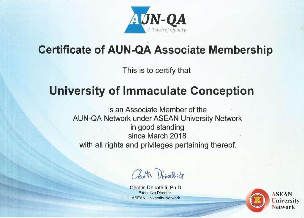 AUN QA Assoicate Member Certificate